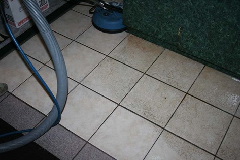 tile & grout cleaning before and after Signature Carpet Care & Restoration Ohio